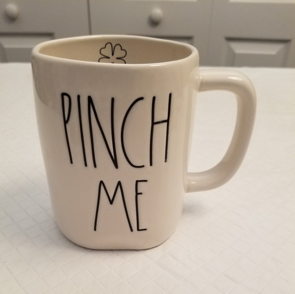 Rae Dunn Mug St Patricks Day Irish Shamrock Pinch Me Magenta Coffee Tea Cup - Picture 1 of 4